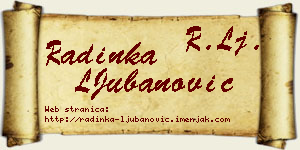 Radinka LJubanović vizit kartica